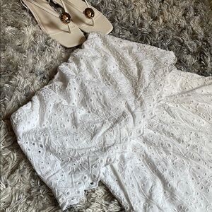 White Eyelet Strapless Romper 🤍